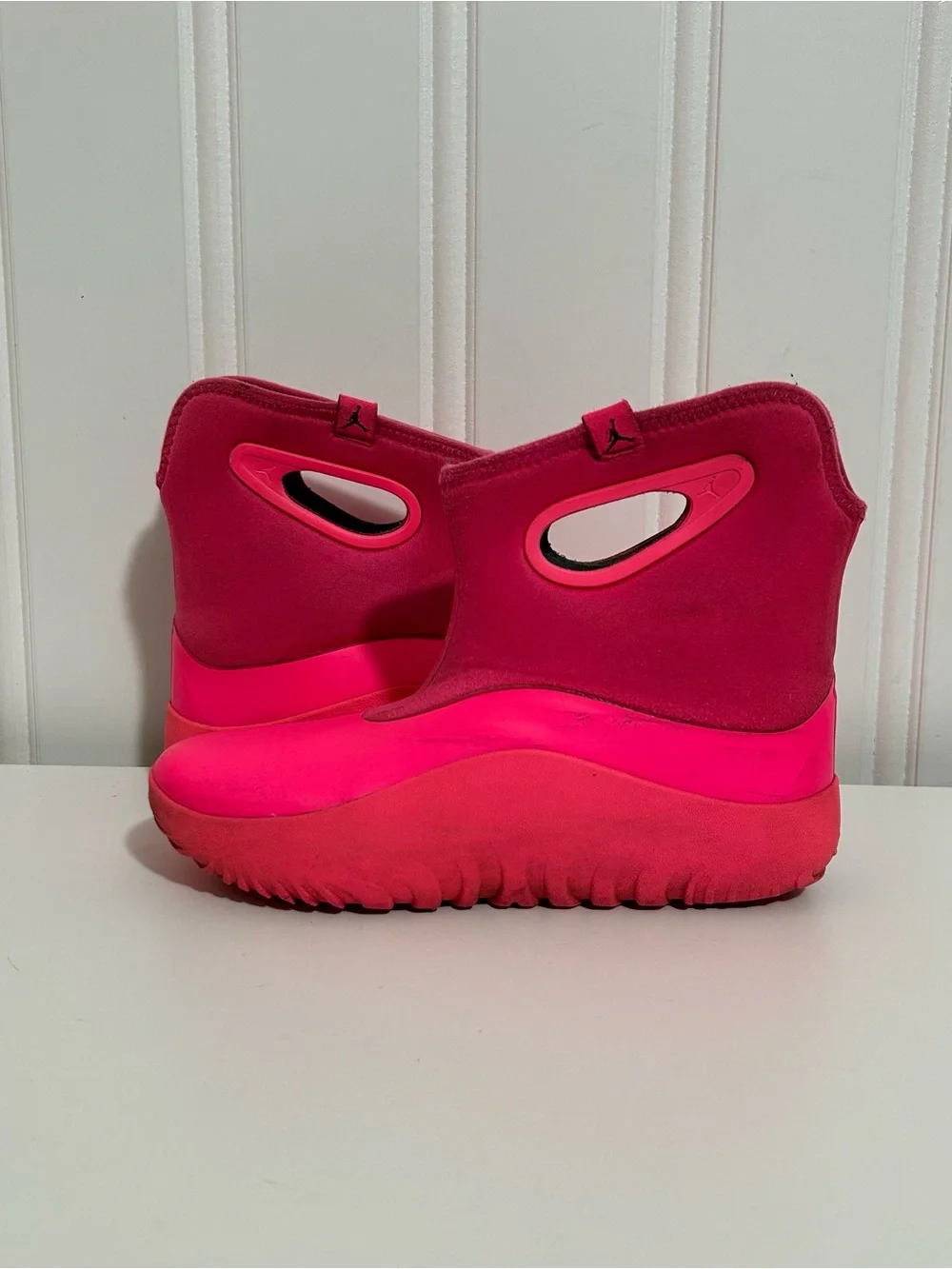 Jordan lil drip pink neoprene rubber boots